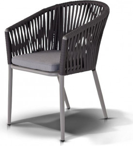 BOR-CH-001 D-grey "Бордо" плетеный стул из синтетических лент, цвет темно-серый 4SIS