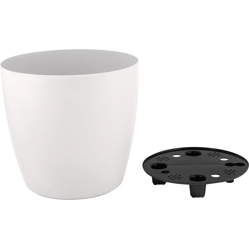 Кашпо для цветов Ingreen Vienna ø25 см h25.3 см v9 л пластик белоснежный жасмин STLM-2096155