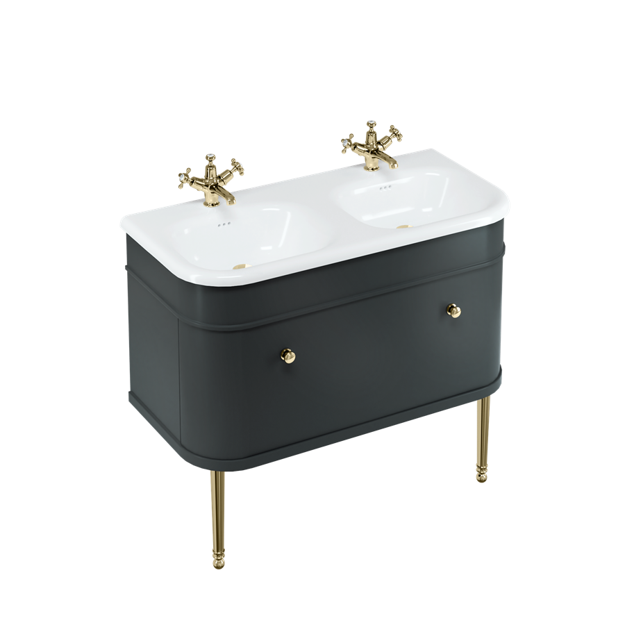 Burlington Chalfont Chalfont 1000мм Тумба с одним выдвижным ящиком - Матовый черный с матовыми черными ногами CH100MB-CHLEGMB  - Вид №3