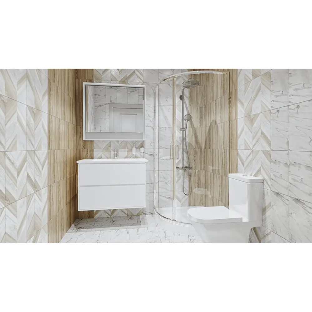 Плитка настенная Marble 25х35 см 1.4 м² цвет белый BELANI STLM-2047859 - Вид №7