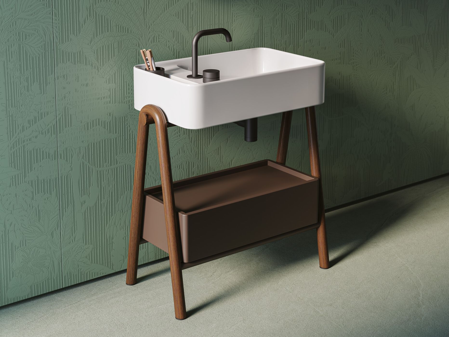 Прямоугольный керамический консольный умывальник ArtCeram Brooklyn ARCH-00096593