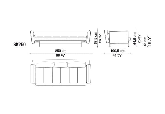 4-местный кожаный диван B&B Italia SAKé ARCH-00129422