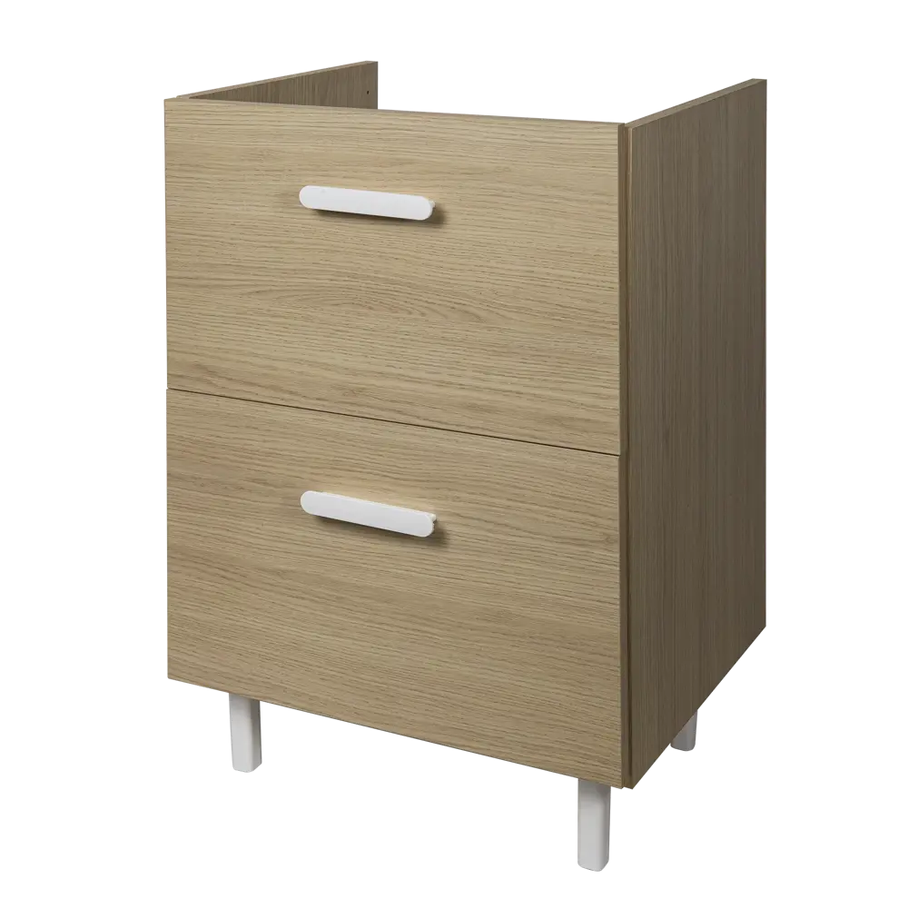 Тумба под раковину Sensea Easy напольная 70 см с двумя ящиками цвет дуб STLM-2050744 - Вид №6