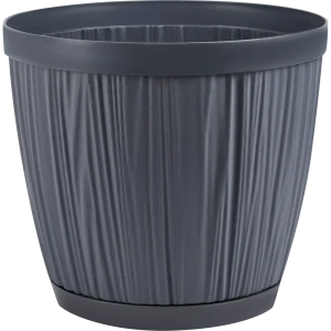 Горшок цветочный Ingreen Barcelona ø27 h24.3 см v9.6 л пластик темно-серый