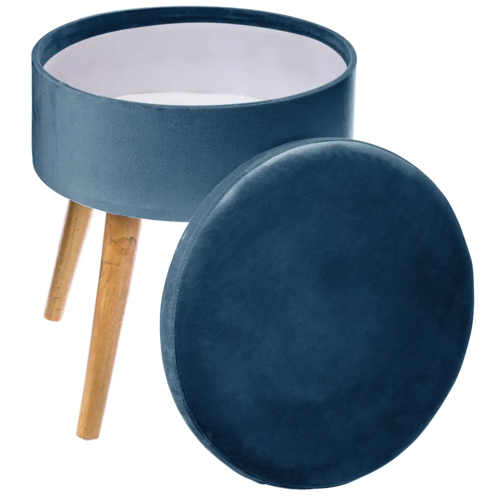 Табурет с мягкой обивкой Atmosphera Tess цвет голубой STLM-2036996 - Вид №1