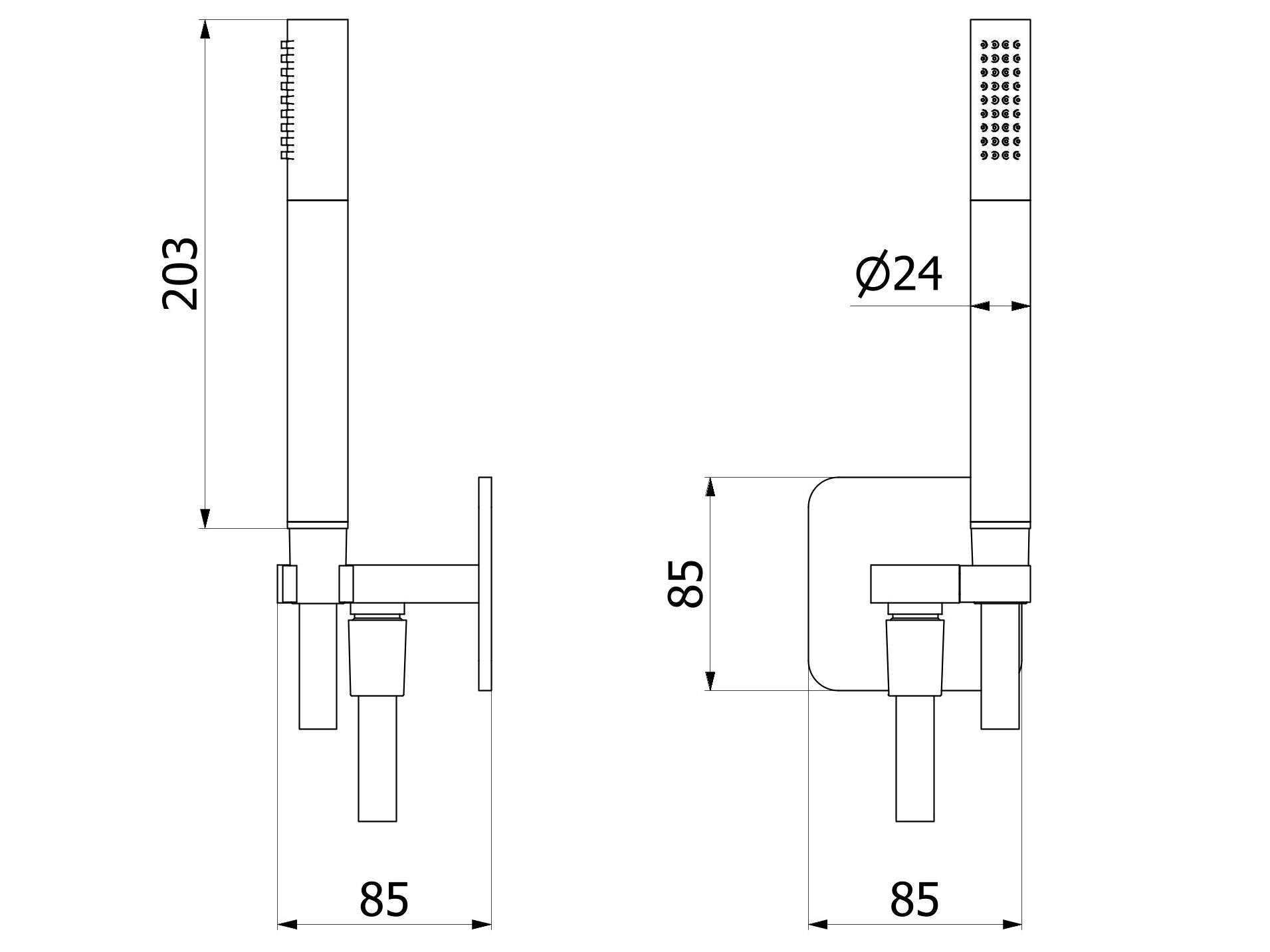 Настенный ручной душ с держателем IB Shower &amp ARCH-00045231 - Вид №1