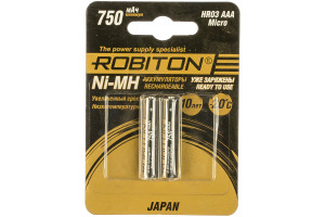 15949058 Аккумулятор HR-4UTG JAPAN 750мАч BL2 (2шт) 15189 Robiton