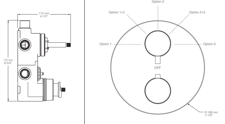 Встраиваемый термостатический набор для ванны с ручным душем BARIL Zip B66 ARCH-00102162 - Вид №2