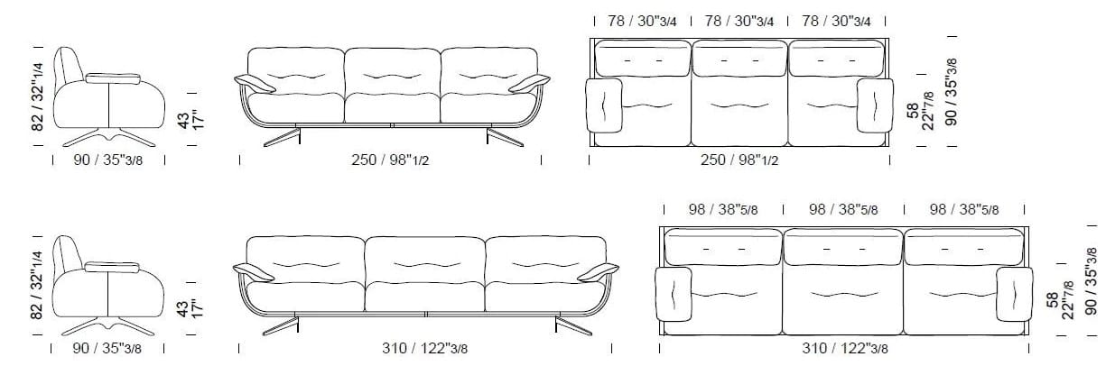 2-местный тканевый диван Borzalino Ayton ARCH-00037077 - Вид №2