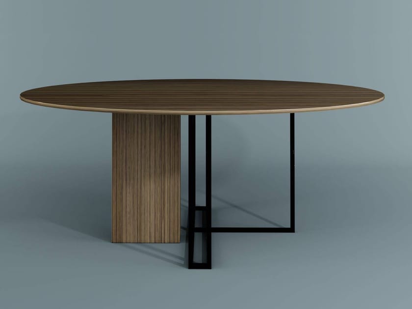 Круглый деревянный обеденный стол Meridiani Edition Plinto ARCH-00058892