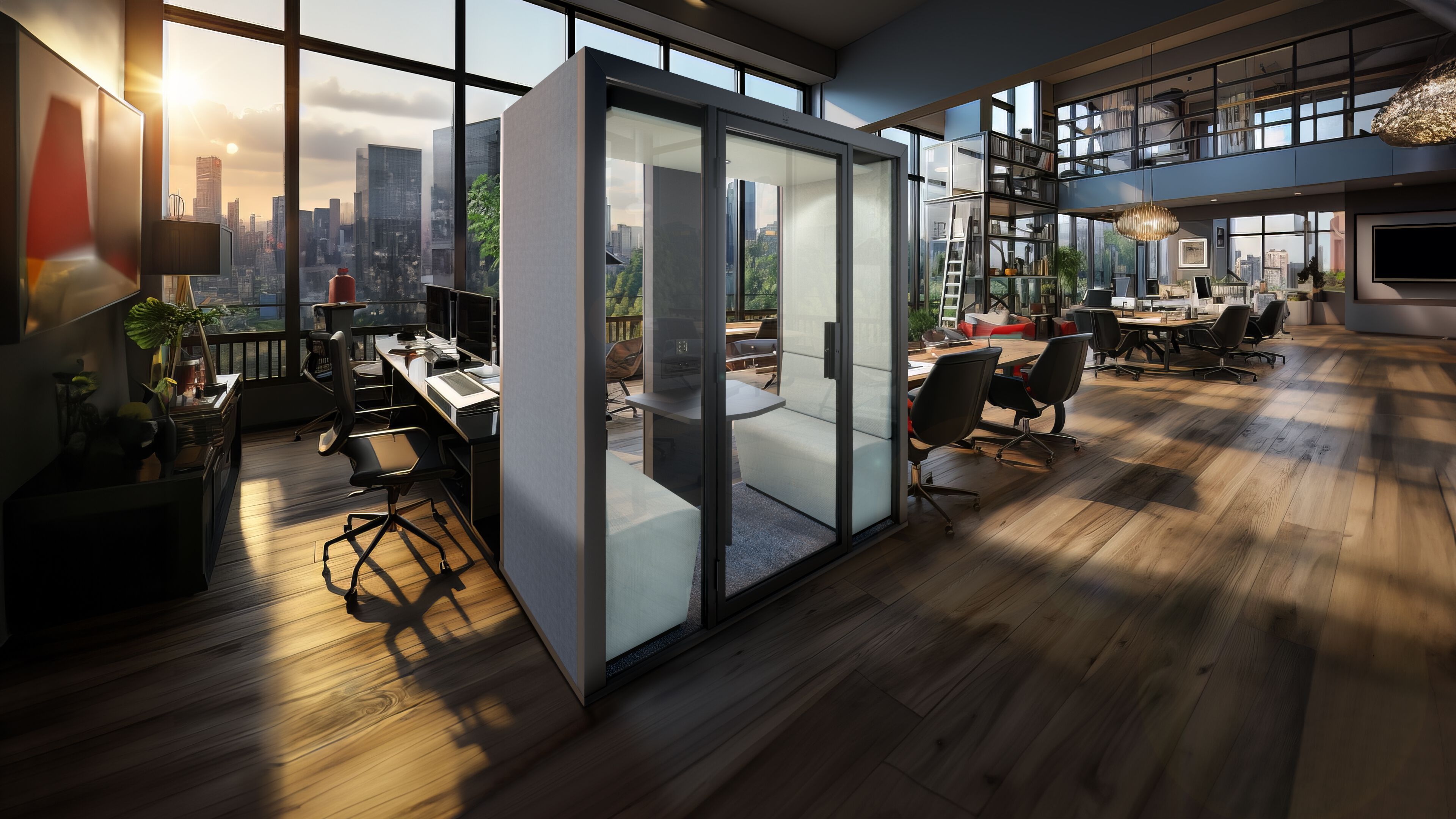 Акустическая офисная кабина со встроенным освещением Blabla-Cube бюро ARCH-00024300 - Вид №7