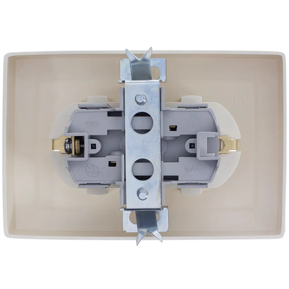 Розетка Reone 2 разъема с заземлением цвет слоновая кость STLM-2145527 - Вид №2