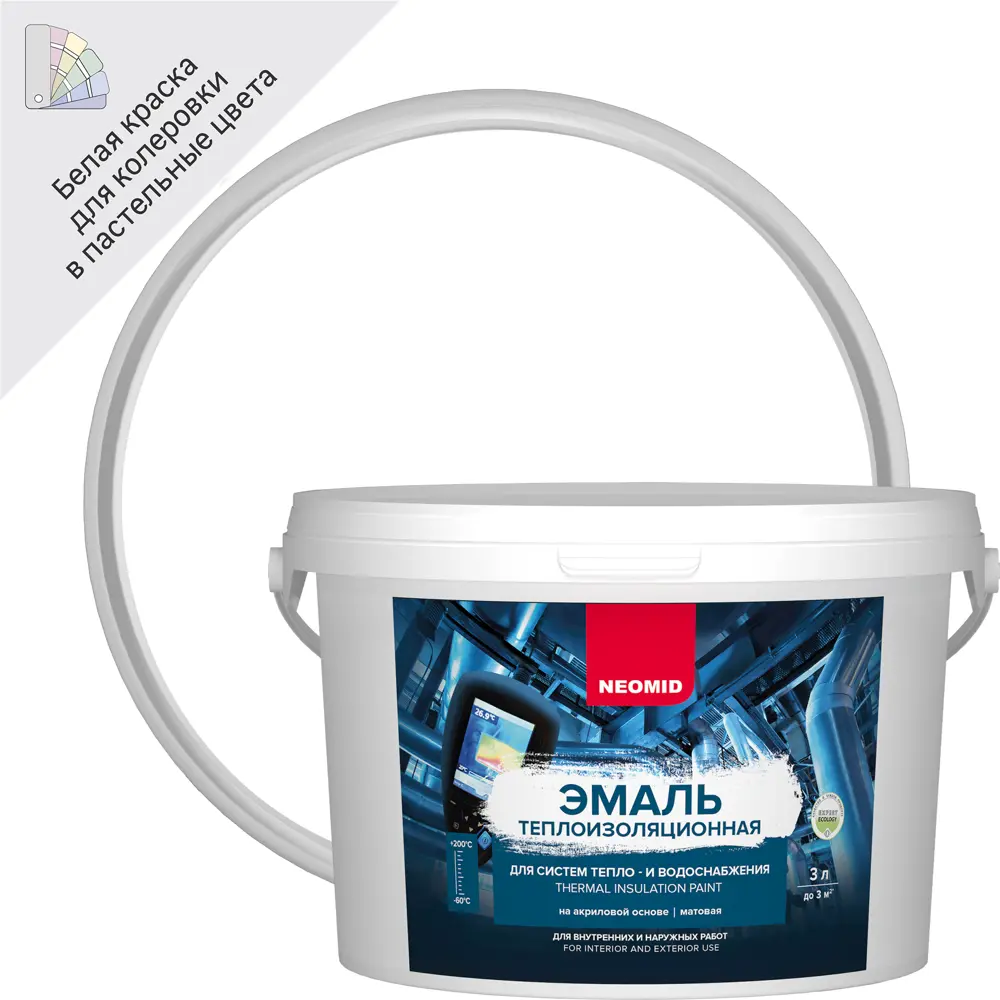 Эмаль теплоизоляционная по металлу Neomid 3 л цвет белый STLM-2101056