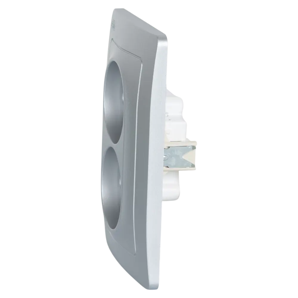 Розетка двойная встраиваемая Systeme Electric Blanca 16 А без заземления цвет алюминий STLM-2185403 - Вид №2