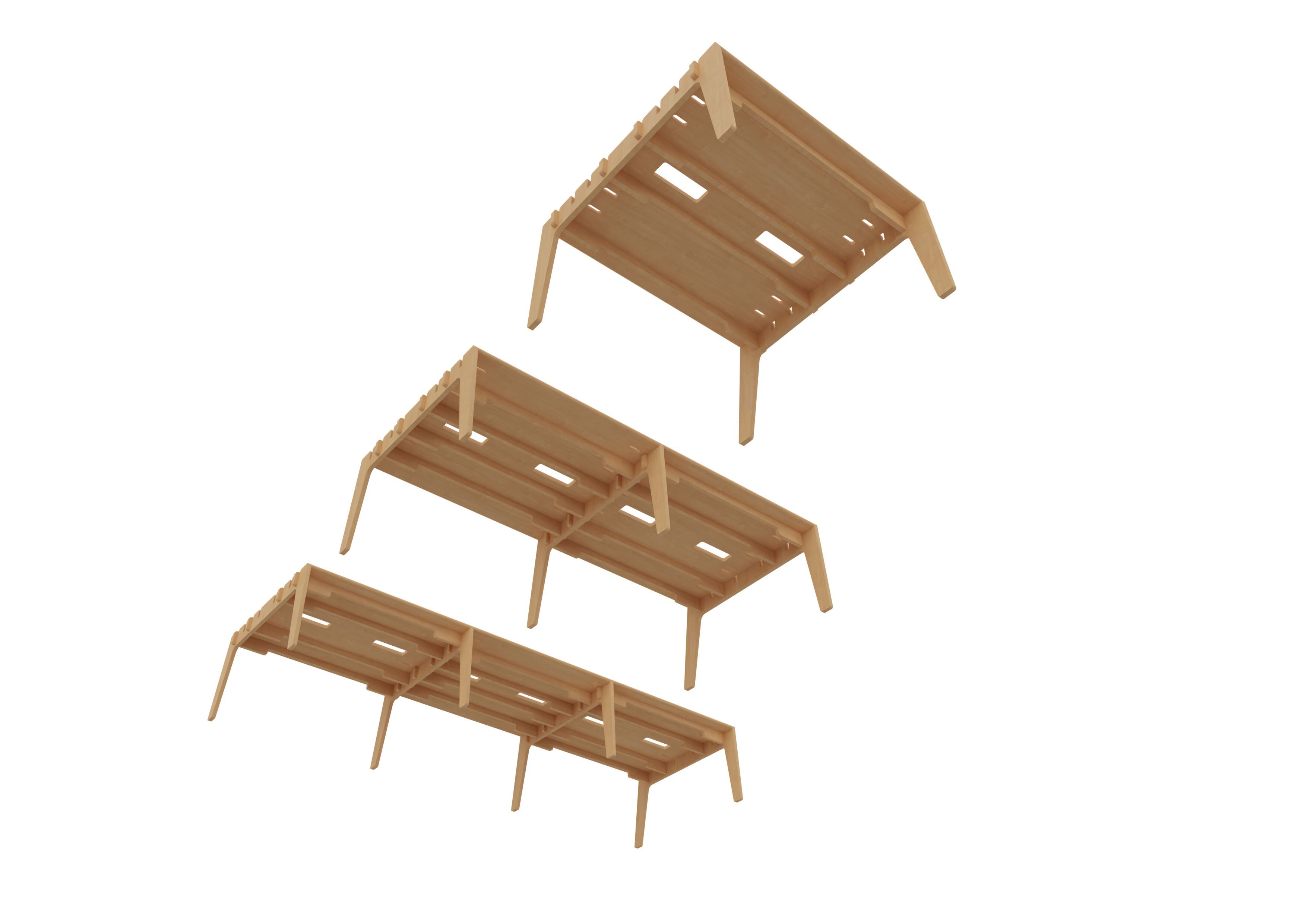 Секционный стол из тополя CUF Milano INTERLOCKING SYSTEM ARCH-00080346 - Вид №4