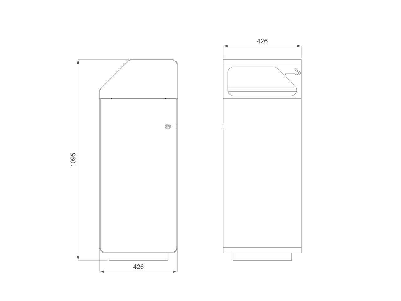 Держатель для мусора из листового металла с пепельницей Lazzari Майами ARCH-00129152 - Вид №10