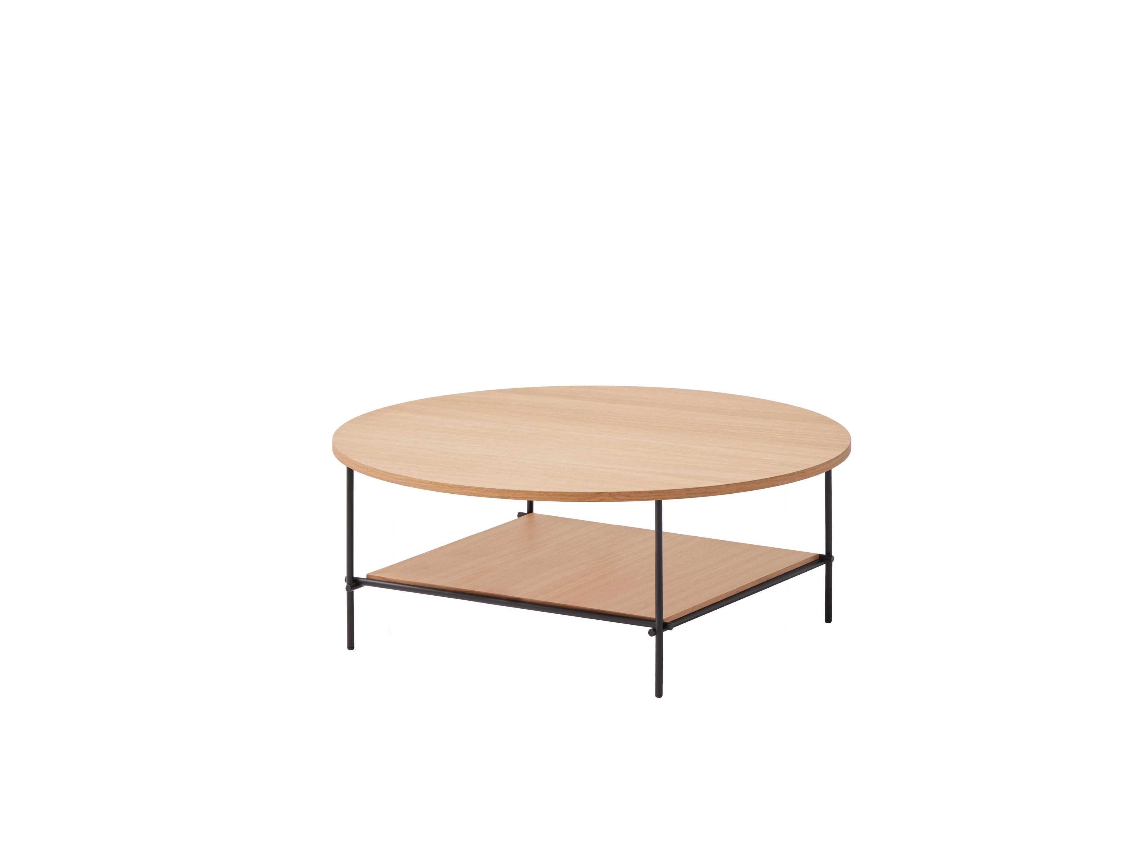 Металлический низкий круглый журнальный столик с деревянной столешницей INCLASS Nuc ARCH-00052041 - Вид №10