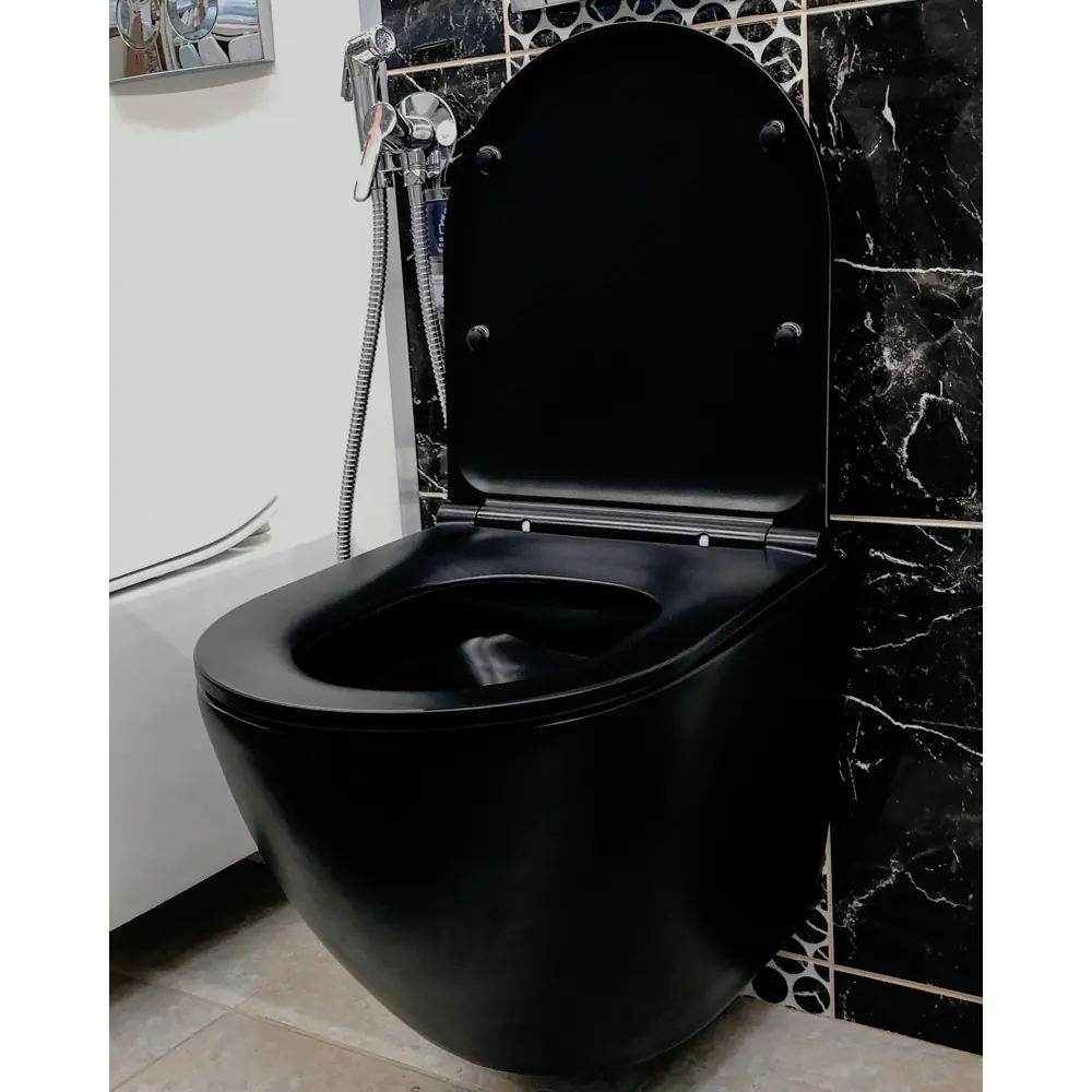 82800109 Унитаз подвесной Culto Andi безободковый с сиденьем микролифт цвет чёрный STLM-0036111 - Вид №7