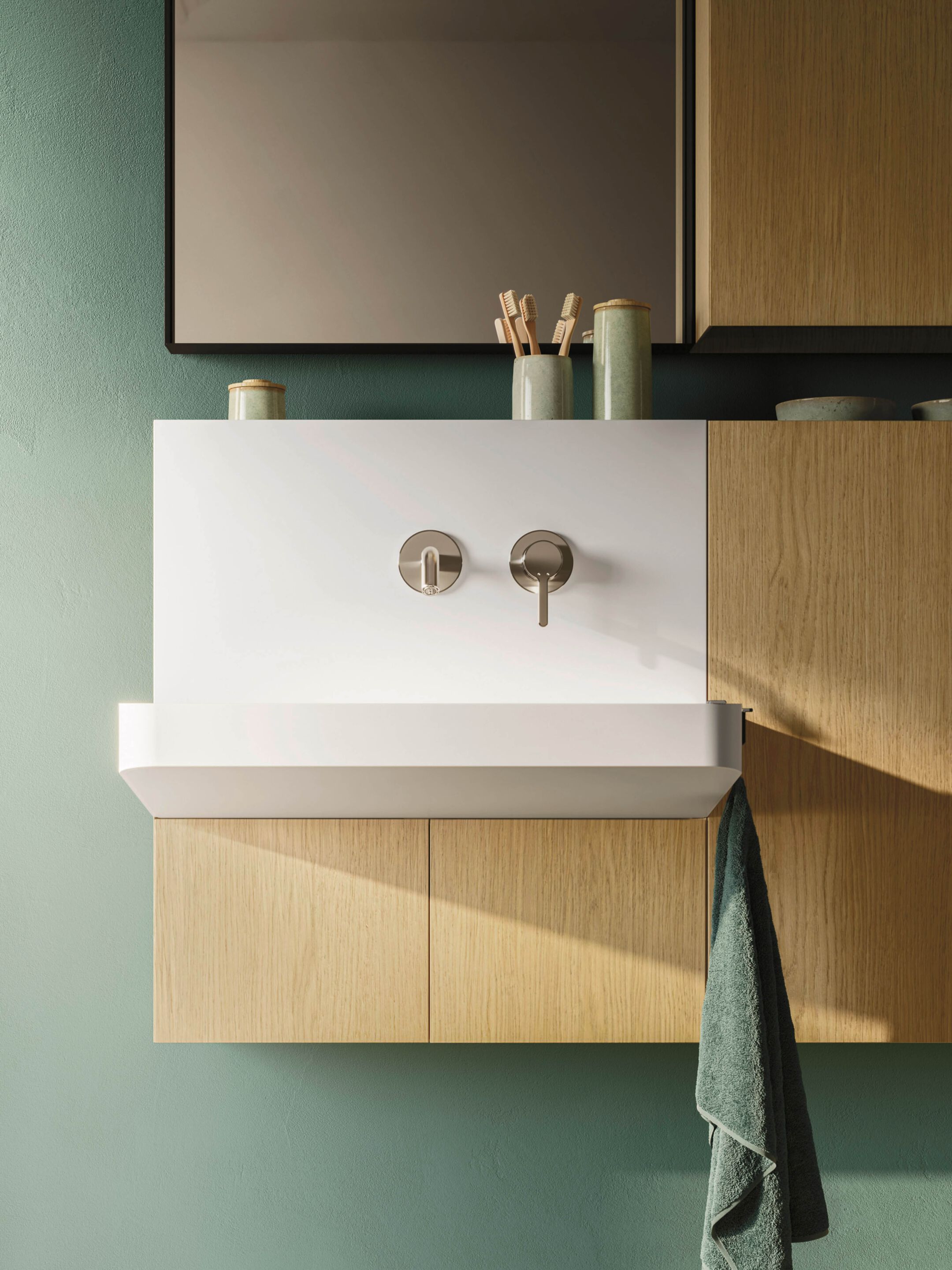 Модульный шкаф для умывальника с раковиной из Ocritech Arbi Arredobagno Over ARCH-00115241 - Вид №1