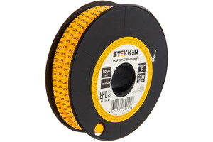 16240110 Кабель-маркер 5 для провода сеч.2,5мм, желтый, CBMR25-5 39102 STEKKER