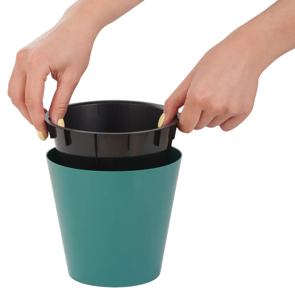 Горшок цветочный London ø12.5 h11.3 см v1 л пластик синий INGREEN STLM-2185443 - Вид №3