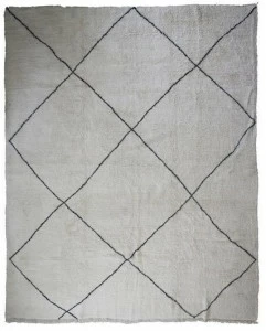 AFOLKI Прямоугольный шерстяной коврик с длинным ворсом и геометрическими мотивами Beni ourain Taa1261be
