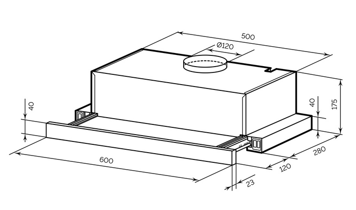 5368325 Вытяжка телескопическая LEX HONVER 2M 600 серый/серебристый STDN-0082603 - Вид №13