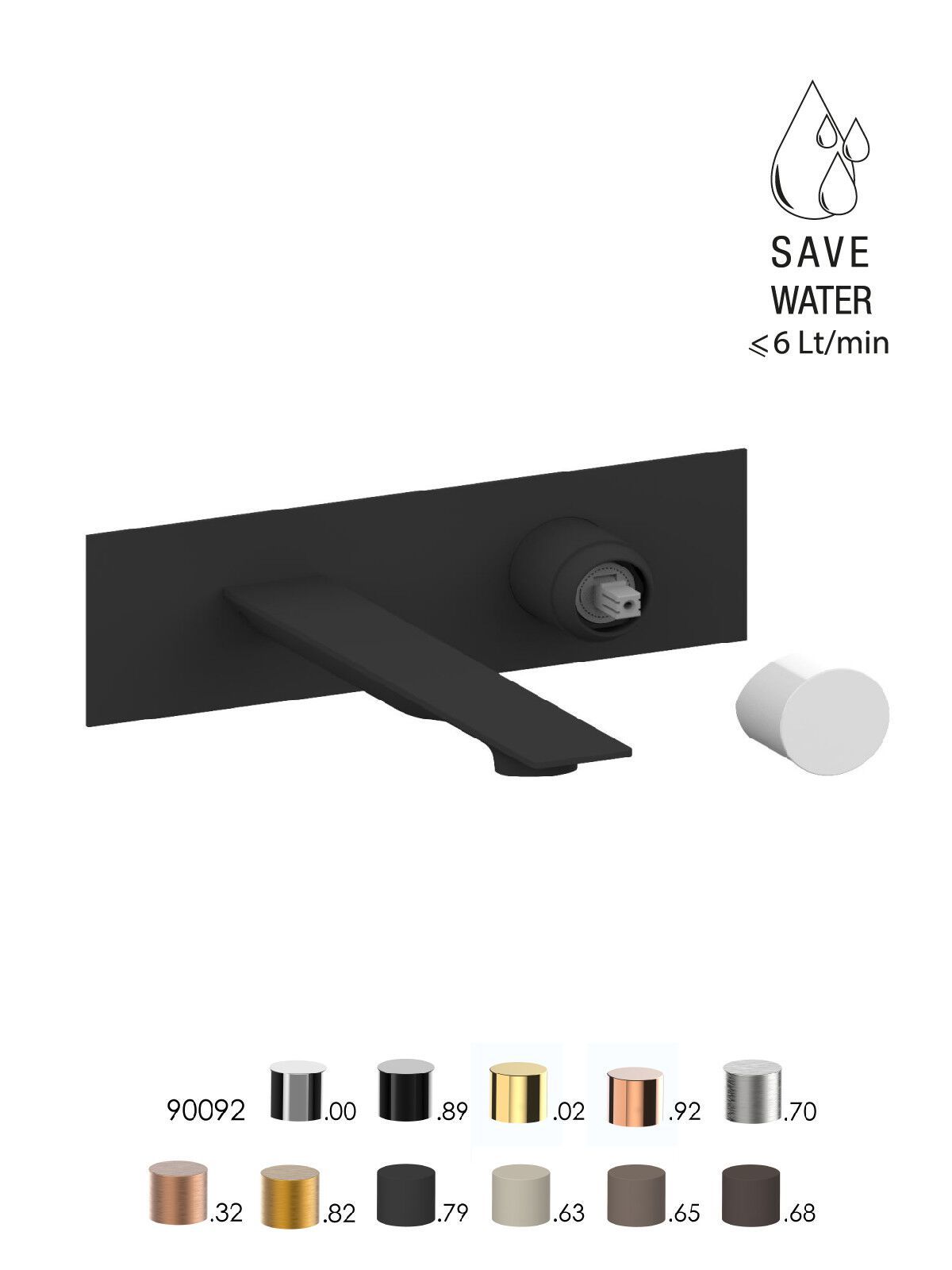 Смеситель для раковины с ограничителем расхода с пластиной Rubinetterie Frattini Narciso S ARCH-00138344 - Вид №14