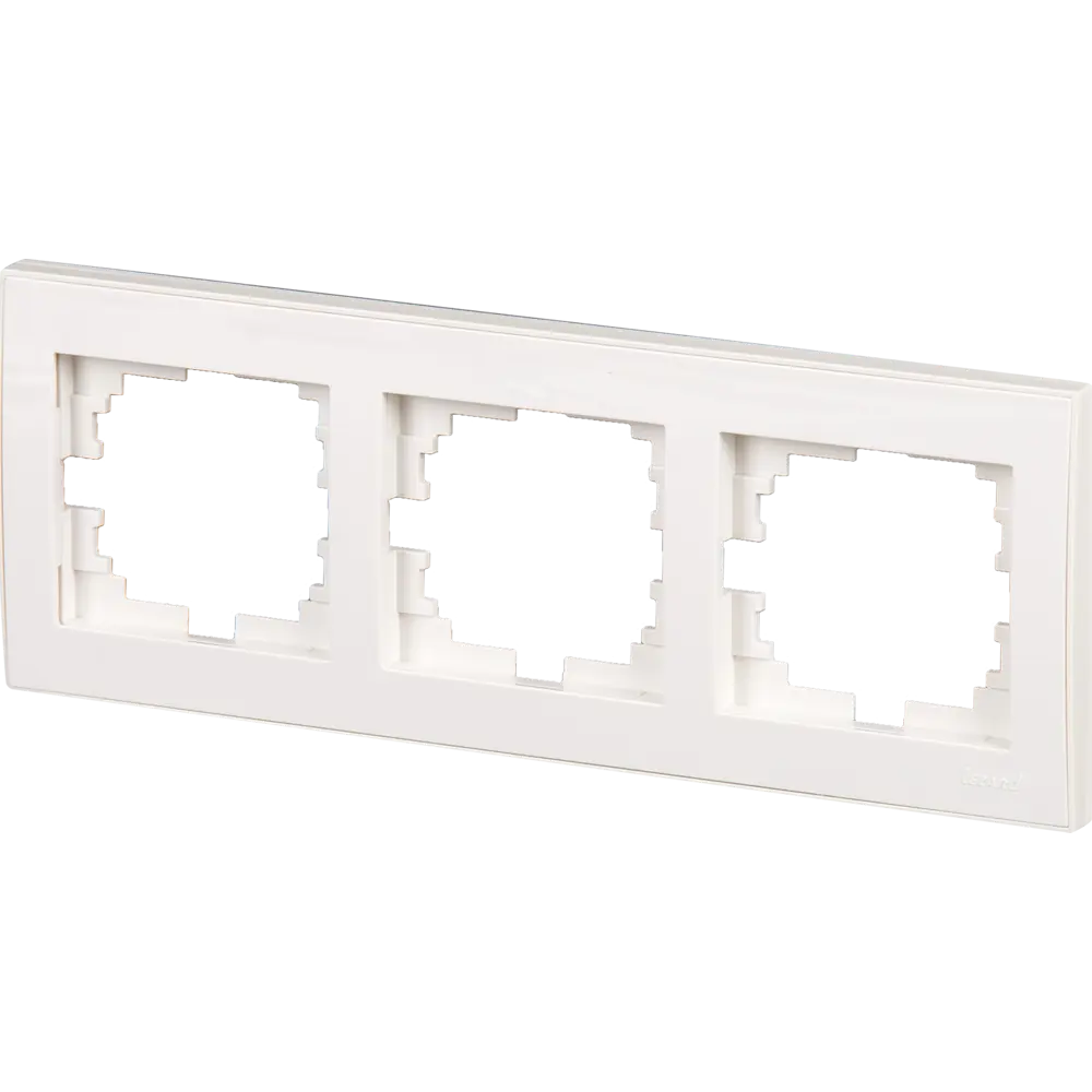 Рамка для розеток и выключателей Lezard Rain 3 поста, цвет белый STLM-2132536 - Вид №1