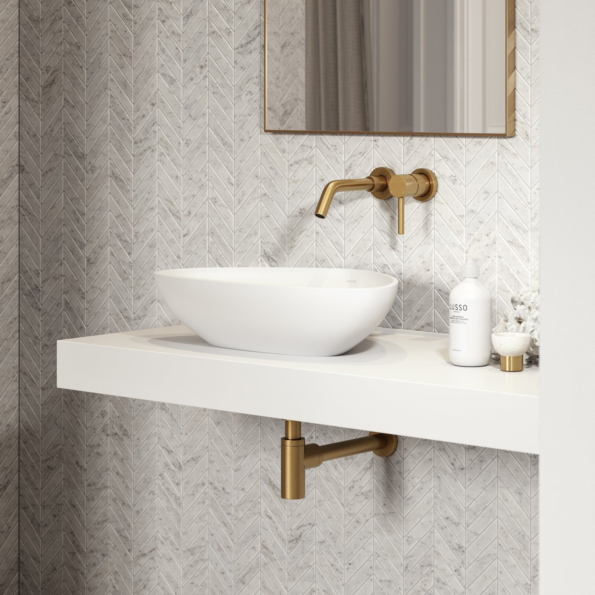 Умывальник с одной овальной столешницей из смолы LUSSO Lissoni ARCH-00075182 - Вид №1