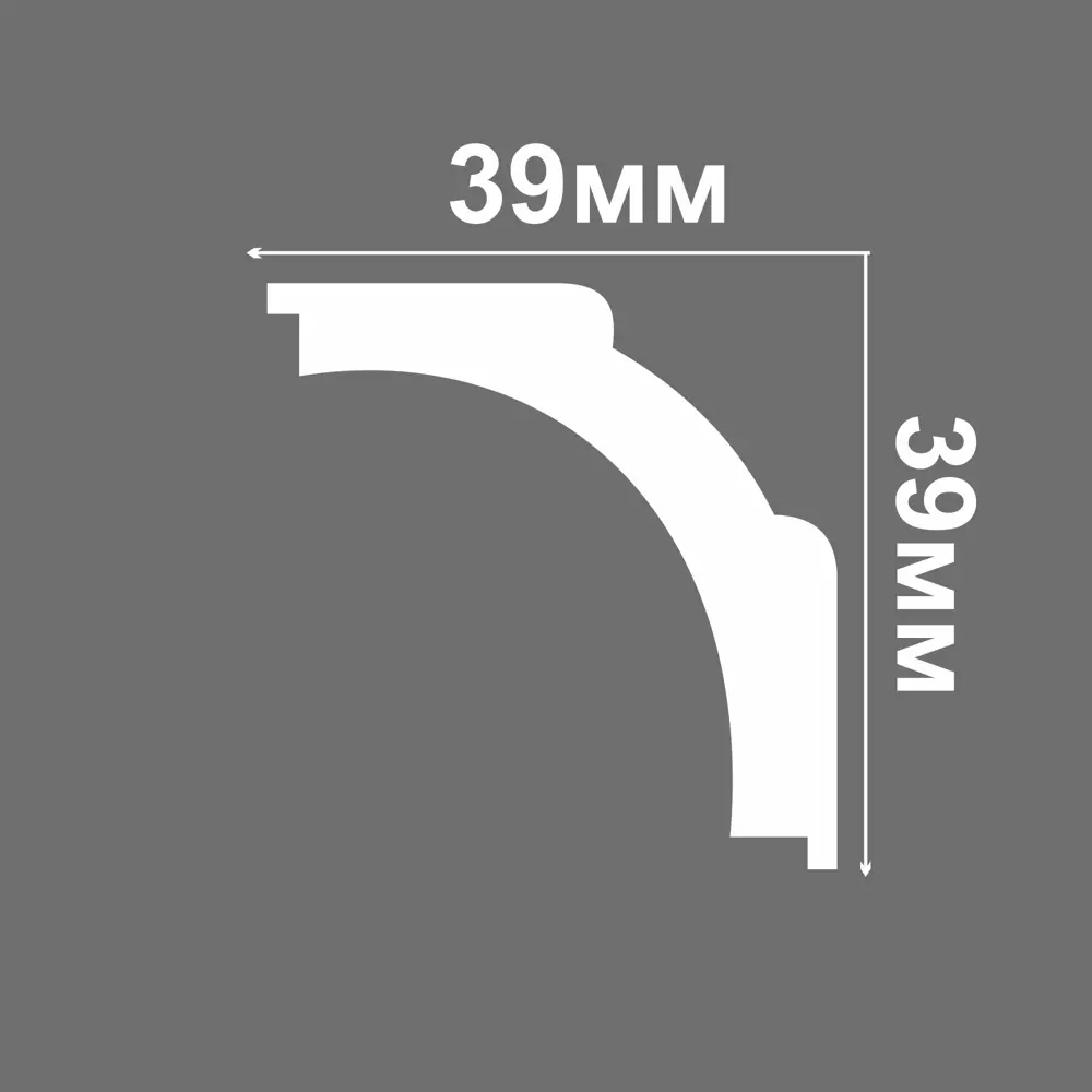Плинтус потолочный полистирол Solid С15/40 серебряный 39x20x2000 мм STLM-2044322 - Вид №1