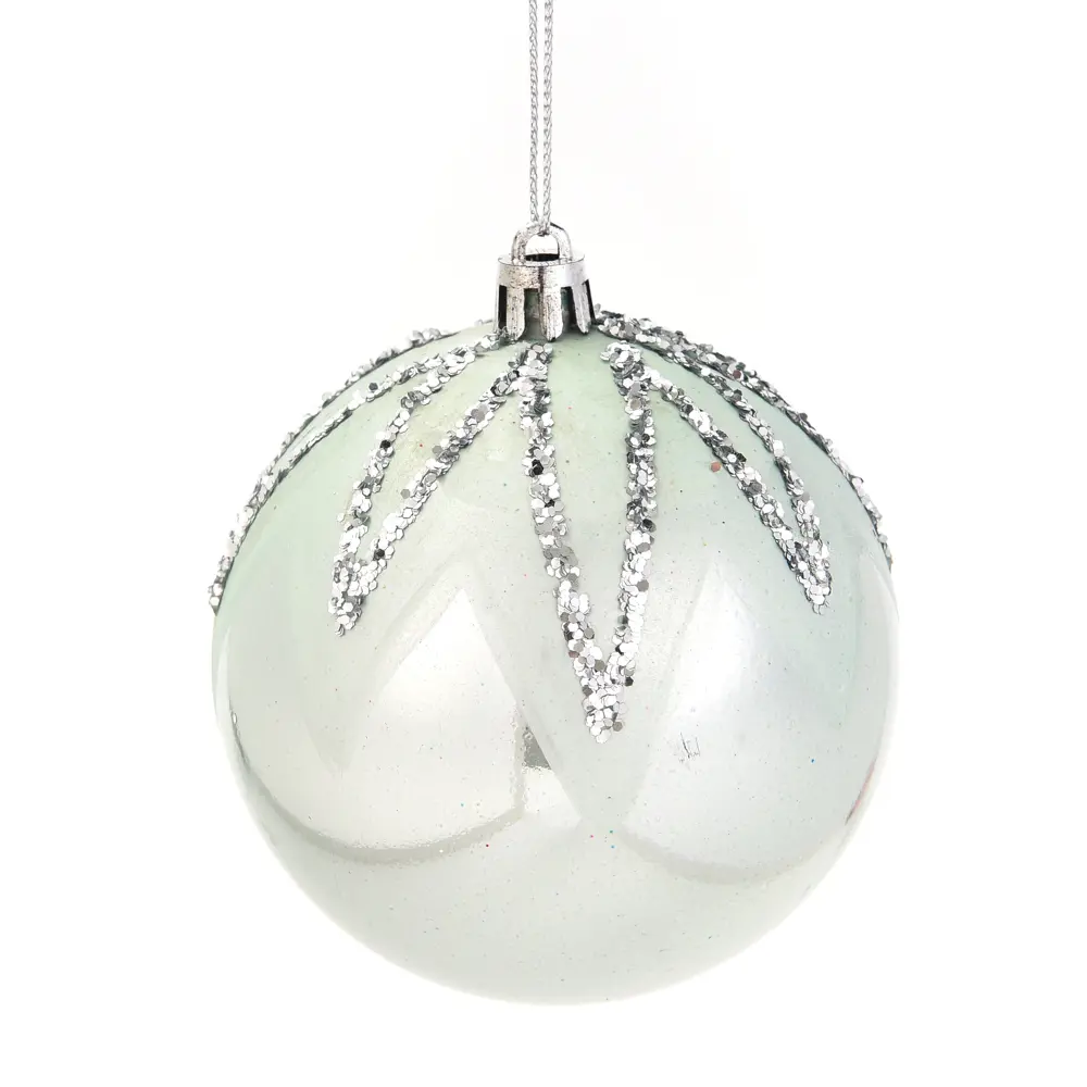 87036385 Елочное украшение Шар с узором Christmas ø7.8 см пластик цвет синий STLM-1488251 Santreyd 