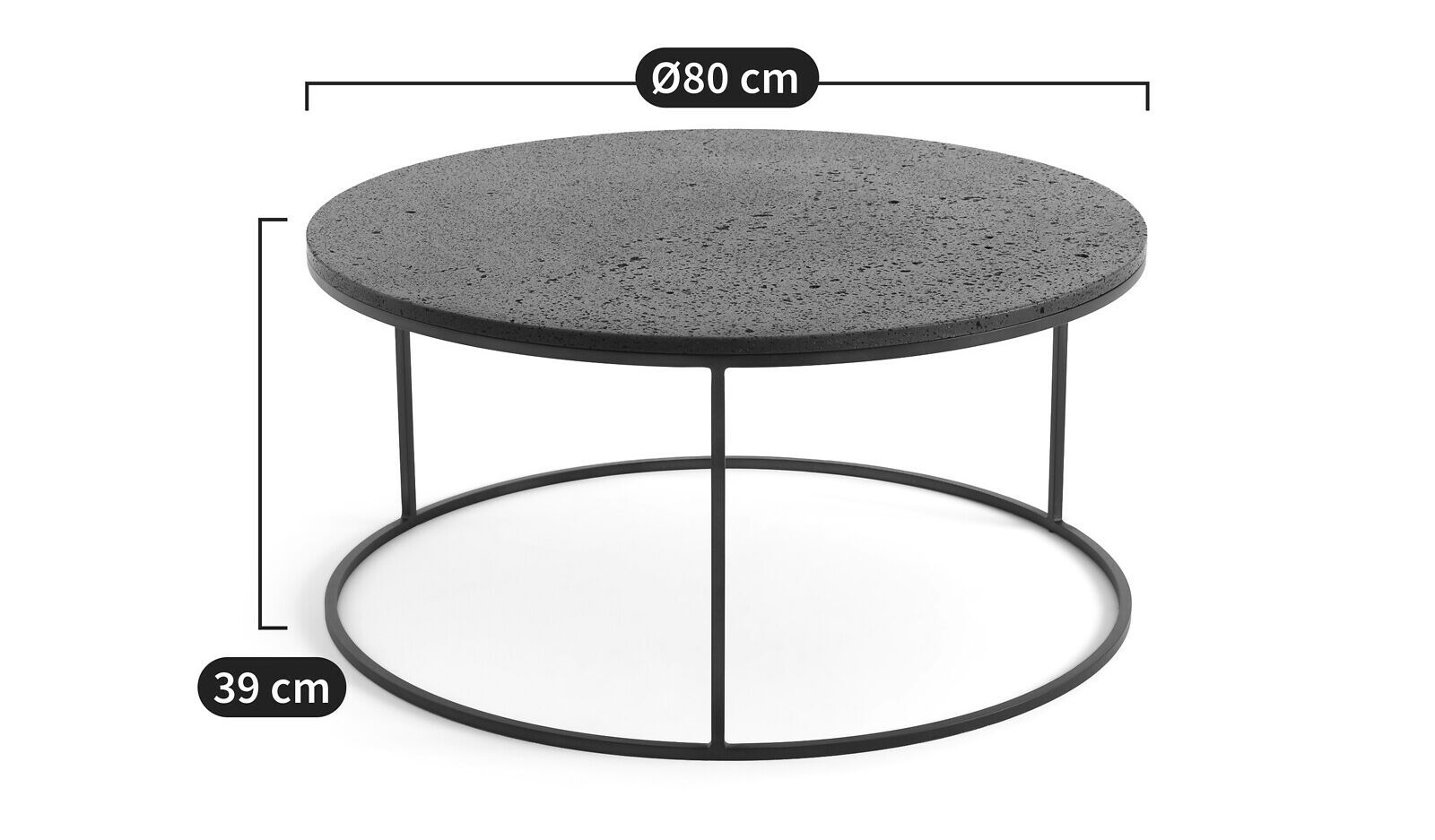 Круглый стол из лавового камня AMPM ANAXIMÈNE ARCH-00101013 - Вид №2