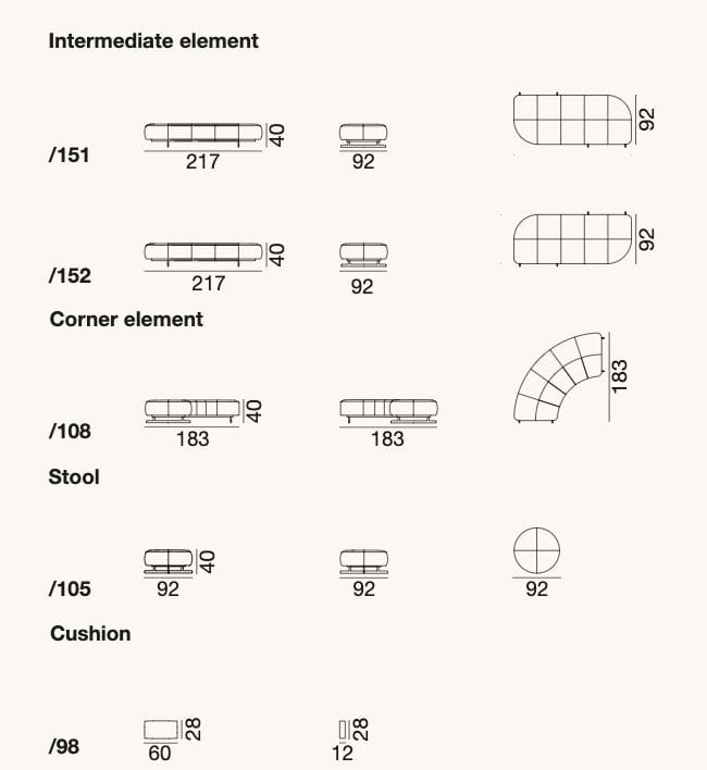Секционный диван из кожи и ткани de Sede DS-888 ARCH-00050494 - Вид №5