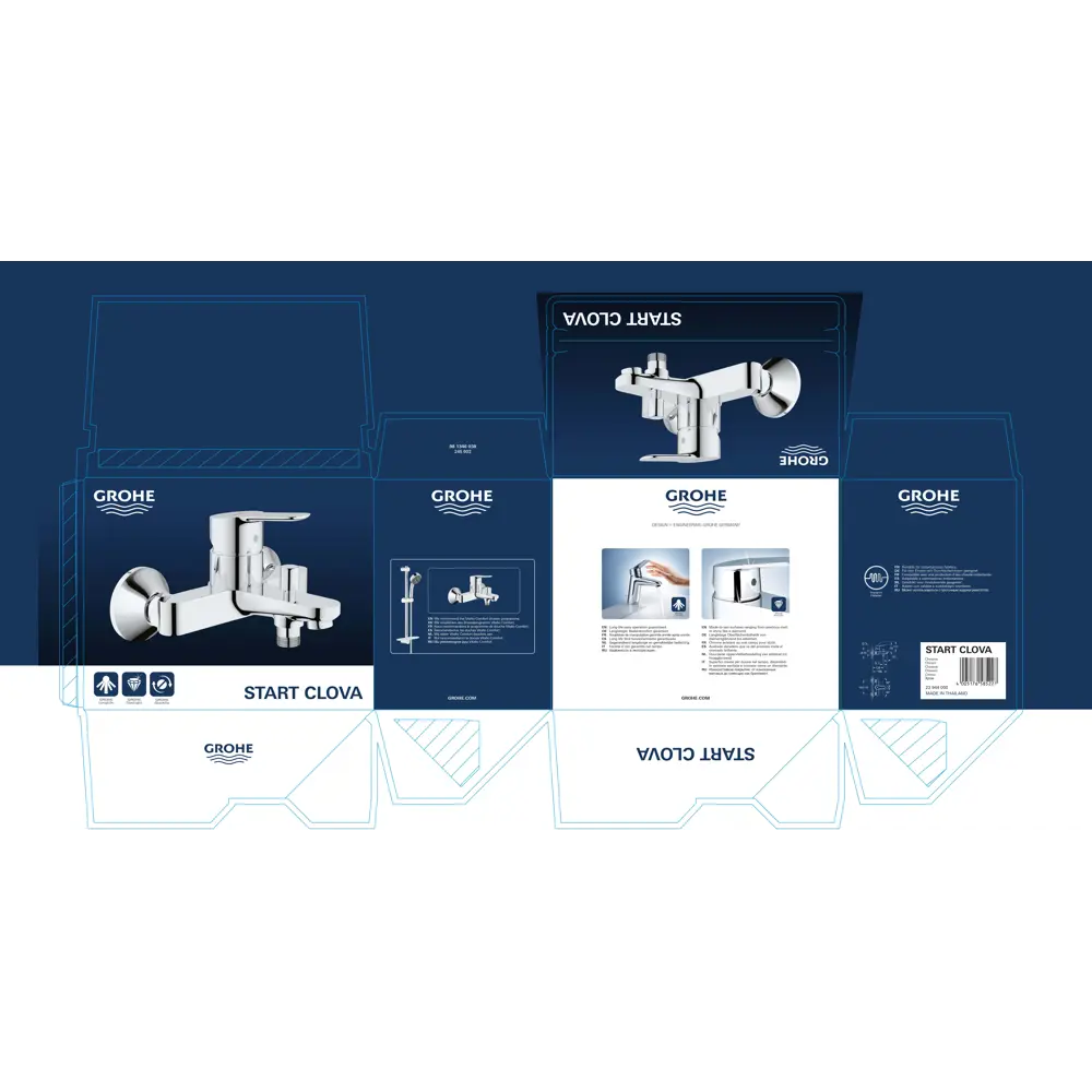 Смеситель для ванны Grohe Startclova Bath однорычажный цвет хром STLM-2187162 - Вид №10
