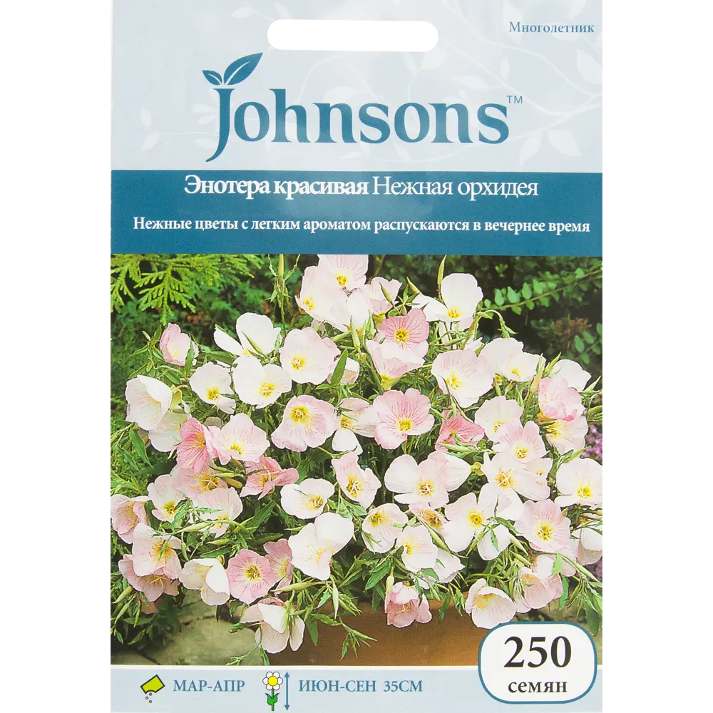 Семена цветов Энотера Нежная орхидея бело-розовая Johnsons STLM-2047970