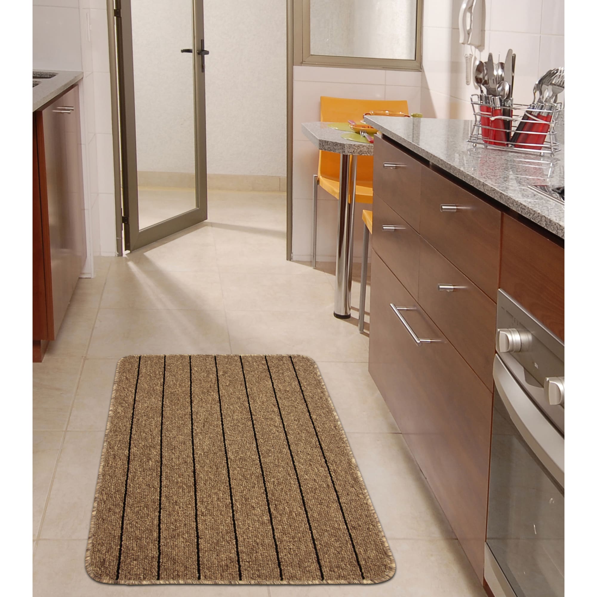 82207828 Коврик «Como», 80x120 см, полипропилен, цвет коричневый/чёрный Santreyd  - Вид №4