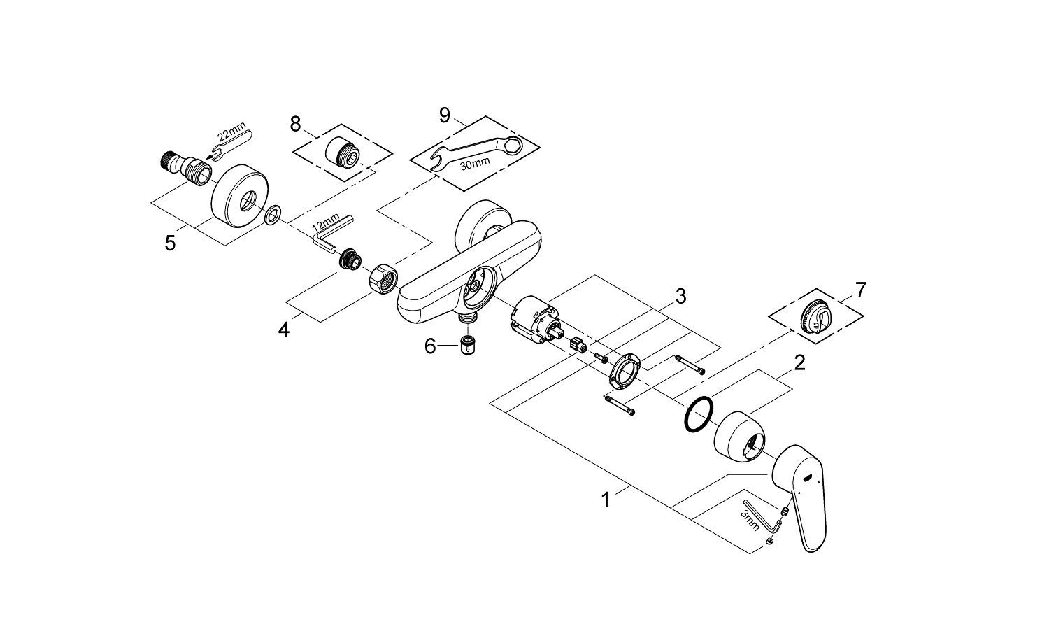 Однорычажный смеситель для душа Grohe Eurodisc Cosmopolitan ARCH-00015042 - Вид №2