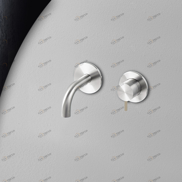 Смеситель для раковины сталь глянцевая с бежевой ручкой Toki Radomonte TKI17LCIL28