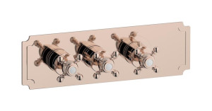 Комплект наружных частей термостата на 2 потребителей - горизонтальная с ручками Hermes WE ARE IB eua225rsnhr Rose Gold Aqua
