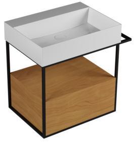 MSQ 60 Мебельное решение Azzurra ceramica Подвесная конструкция из окрашенного металла в комплекте с шкафом с ящиком ELEGANCE