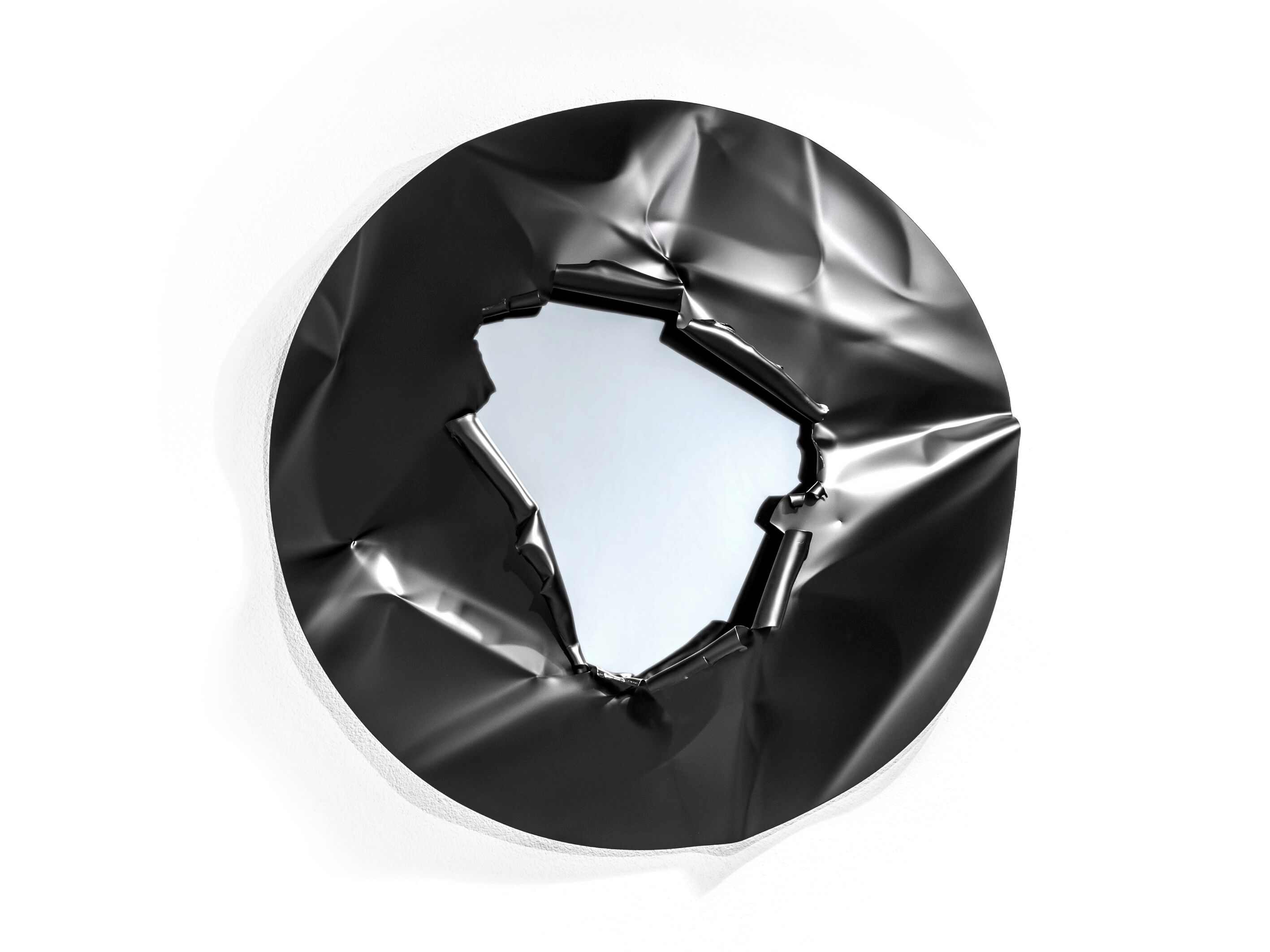 Круглое алюминиевое и деревянное настенное зеркало LO Contemporary EXPLODED MIRROR ARCH-00012016