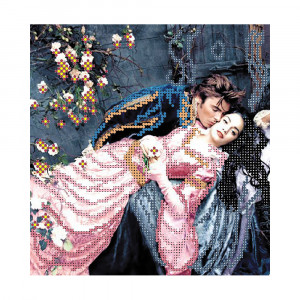 4216 Канва/ткань с рисунком Рисунок на шелке 22 см х 25 см "Ромео и Джульета" Матренин посад