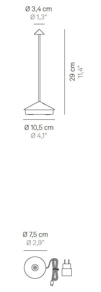 Аккумуляторная настольная лампа Zafferano Pina ARCH-00130153 - Вид №17