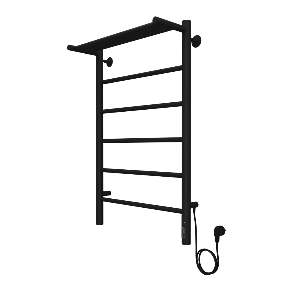 Equation электрический полотенцесушитель с полкой 500х800 черный 89352321 STLM-1373362