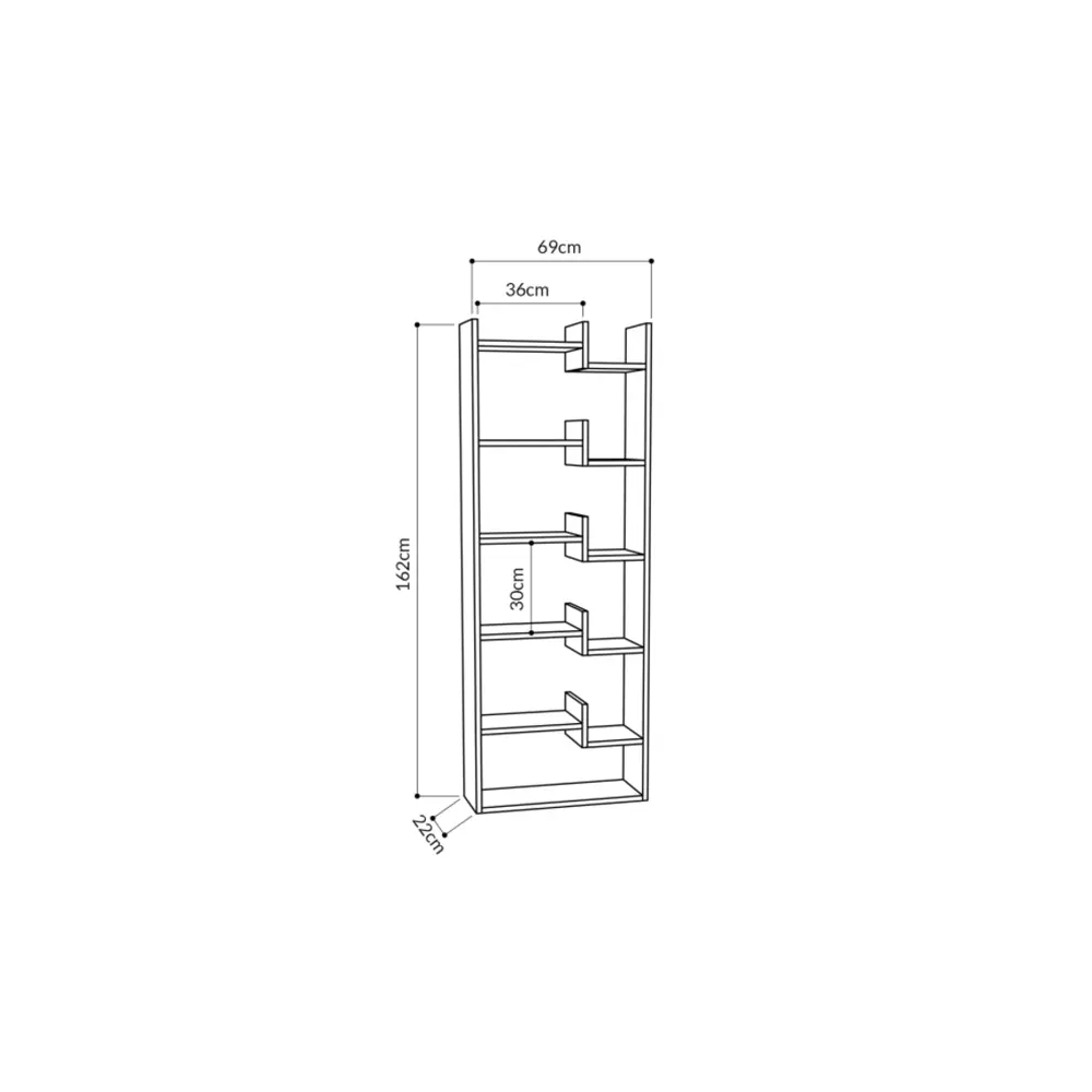 Стеллаж деревянный Leve home 61x162x22 см нагрузка до 5 кг мдф с покрытием цвет белый матовый