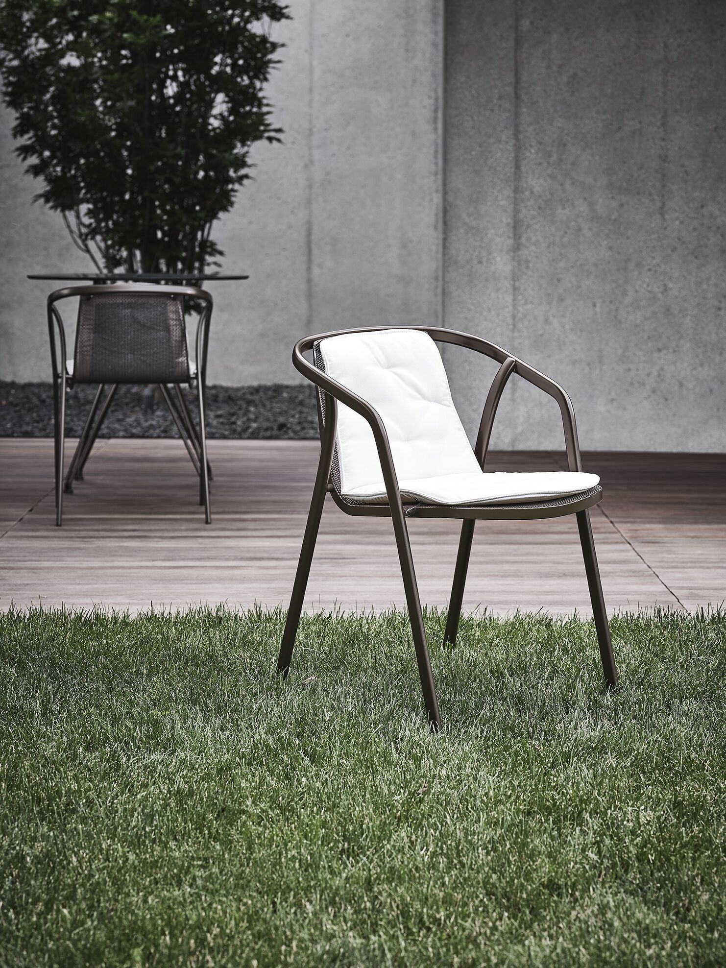 Стальной садовый стул с подлокотниками Bontempi Casa INES ARCH-00009388 - Вид №1