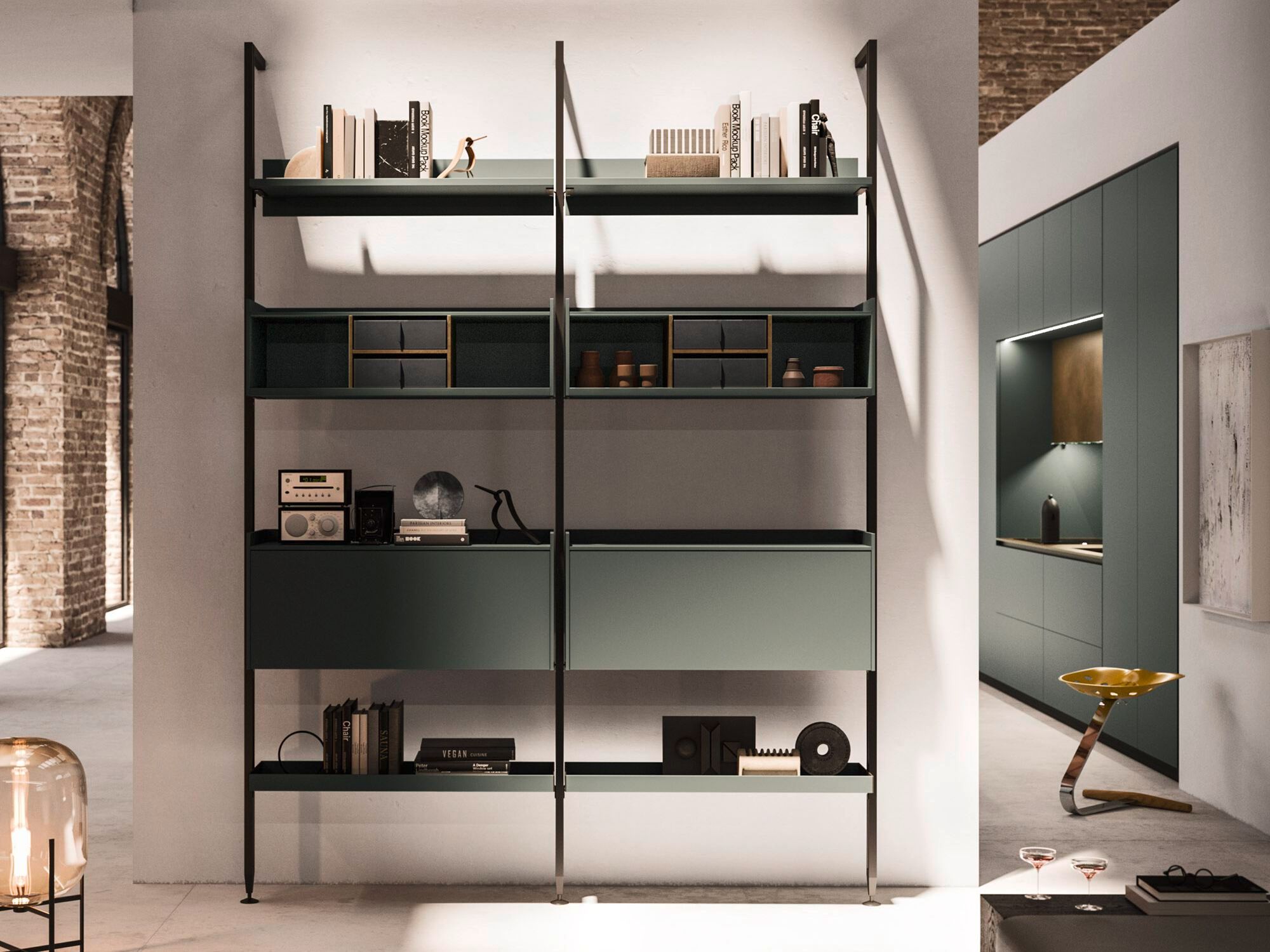 Модульный книжный шкаф из алюминия и стекла Arrital Feeling Home ARCH-00037220