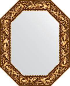 BY 7222 Зеркало в багетной раме - византия золото 99 mm EVOFORM Octagon