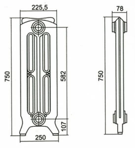Чугунный радиатор Floreal 750 15 секций
